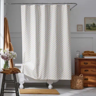 The Company Store Mini-prints Garment Washed Cotton Percale Shower Curtain In Multi