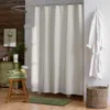 The Company Store Mini-prints Garment Washed Cotton Percale Shower Curtain In White