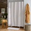 The Company Store Mini-prints Garment Washed Cotton Percale Shower Curtain In White
