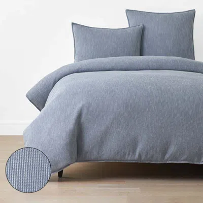 The Company Store Mini Waffle Duvet Cover In Denim Blue