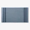 The Company Store Mirage Aegean Cotton Reversible Stripe Bath Mat In Blue