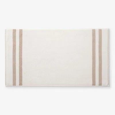 The Company Store Mirage Aegean Cotton Reversible Stripe Bath Mat In Sand