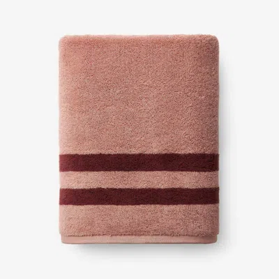 The Company Store Mirage Aegean Cotton Reversible Stripe Bath Towel In Multi