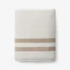 The Company Store Mirage Aegean Cotton Reversible Stripe Bath Towel In Sand