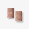 The Company Store Mirage Aegean Cotton Washcloths, Set Of 2 In Orange/coral
