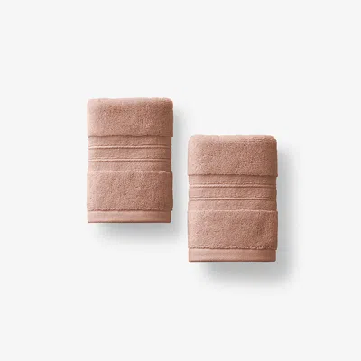 The Company Store Mirage Aegean Cotton Washcloths, Set Of 2 In Orange/coral