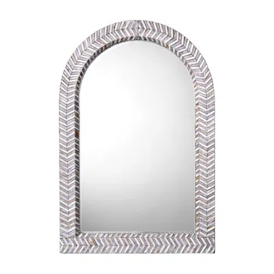 The Company Store Mother-of-pearl Arch Mirror In Gray