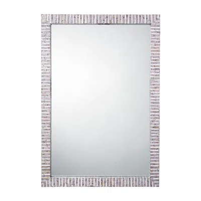 The Company Store Mother-of-pearl Mosaic Rectangle Mirror In Gray