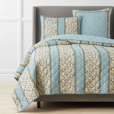 The Company Store Naavi Quilt In Blue/brown/teal
