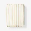 The Company Store Narrow Stripe Classic Cool Cotton Percale Fitted Bed Sheet In White/yellow