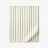 The Company Store Narrow Stripe Classic Cool Cotton Percale Flat Bed Sheet In Green/white