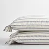 The Company Store Narrow Stripe Classic Cool Cotton Percale Pillowcase Set In Blue