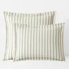 The Company Store Narrow Stripe Classic Cool Cotton Percale Sham In Green/white