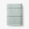 The Company Store Narrow Stripe Reversible Cotton Bath Sheet In Green/teal/turquoise Blue