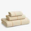 The Company Store Narrow Stripe Reversible Cotton Bath Towel In Orange/coral