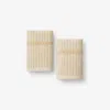The Company Store Narrow Stripe Reversible Cotton Washcloths, Set Of 2 In Orange/coral