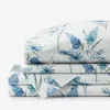 The Company Store Nature's Vine Classic Smooth Sateen Bed Sheet Set In Blue/white