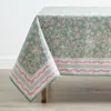 The Company Store Navya & Gulab Tablecloth In Green/pink