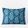 The Company Store Nawab Floral Premium Smooth Sateen Reversible Sham In Blue