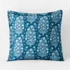 The Company Store Nawab Floral Premium Smooth Sateen Reversible Sham In Blue