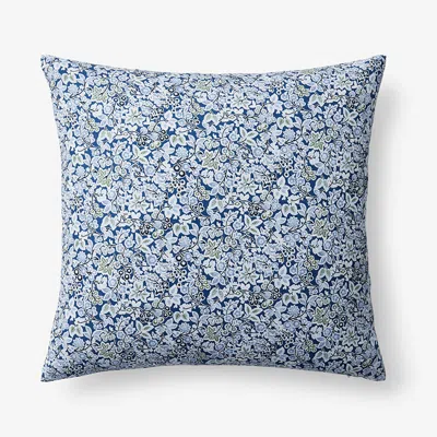 The Company Store Neel Floral Decorative Square Pillow Cover In Blue