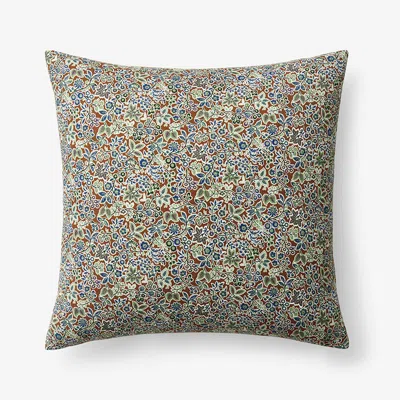 The Company Store Neel Floral Decorative Square Pillow Cover In Brown/green