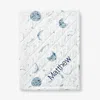 The Company Store Night Sky Classic Cool Organic Cotton Percale Quilted Reversible Sherpa Stroller Blanket In Blue