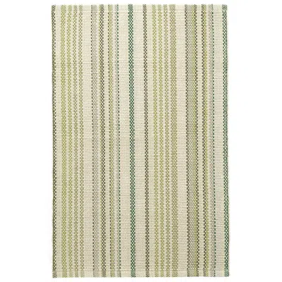 The Company Store Oslo Stripe Handwoven Cotton Rug In Green