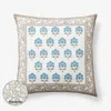 The Company Store Outdoor Printed Reversible Decorative Square Pillow In Beige/blue