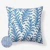 The Company Store Outdoor Printed Reversible Decorative Square Pillow In Blue