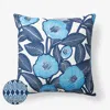 The Company Store Outdoor Printed Reversible Decorative Square Pillow In Blue/navy