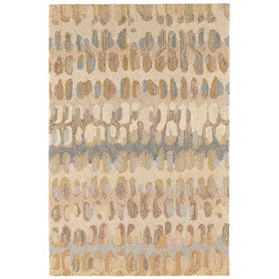 The Company Store Paint Chip Hand Hooked Wool Rug In Beige/blue/brown
