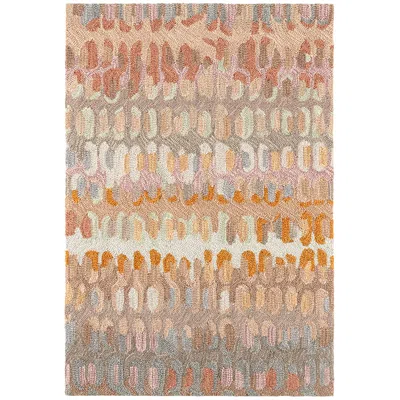 The Company Store Paint Chip Hand Hooked Wool Rug In Beige/orange/coral