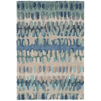 The Company Store Paint Chip Hand Hooked Wool Rug In Blue