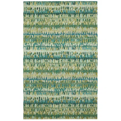 The Company Store Paint Chip Hand Hooked Wool Rug In Green