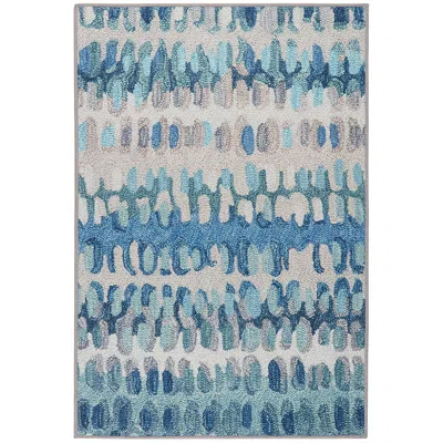 The Company Store Paint Chip Washable Rug In Blue/gray/teal