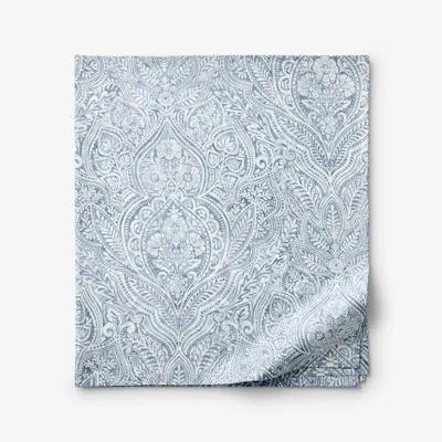 The Company Store Paisley Grace Floral Premium Smooth Wrinkle-free Sateen Flat Bed Sheet In Blue