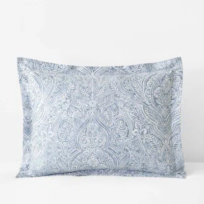The Company Store Paisley Grace Floral Premium Smooth Wrinkle-free Sateen Sham In Blue
