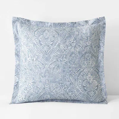 The Company Store Paisley Grace Floral Premium Smooth Wrinkle-free Sateen Sham In Blue