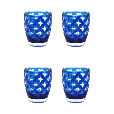 The Company Store Palazzioi Tumblers, Set Of 4 In Blue