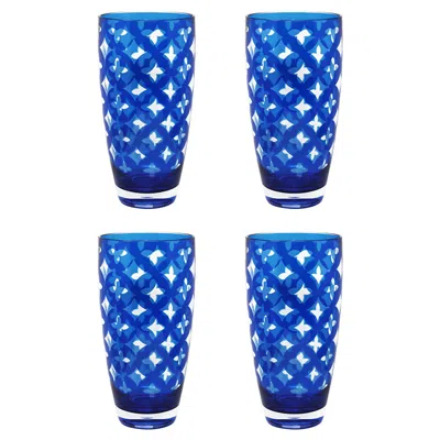 The Company Store Palazzioi Tumblers, Set Of 4 In Blue