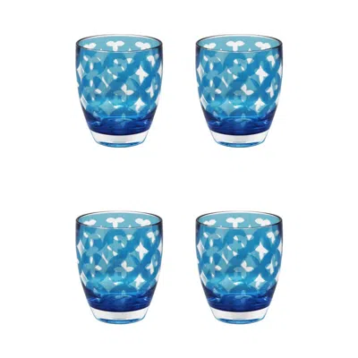 The Company Store Palazzioi Tumblers, Set Of 4 In Blue