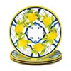 The Company Store Palermo Melamine Dinner Plates, Set Of 4 In Blue/yellow