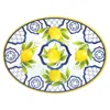 The Company Store Palermo Melamine Oval Serving Platter In Blue/yellow