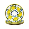 The Company Store Palermo Melamine Salad Plates, Set Of 4 In Blue/yellow