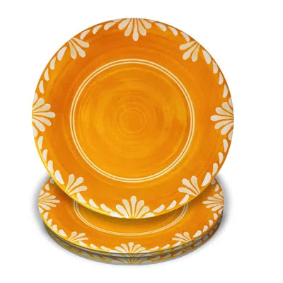 The Company Store Paloma Dinner Plates, Set Of 4 In Orange