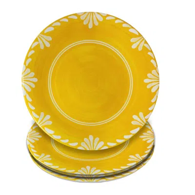The Company Store Paloma Dinner Plates, Set Of 4 In Yellow