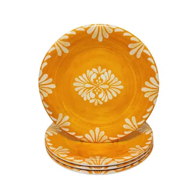 The Company Store Paloma Salad Plates, Set Of 4 In Orange