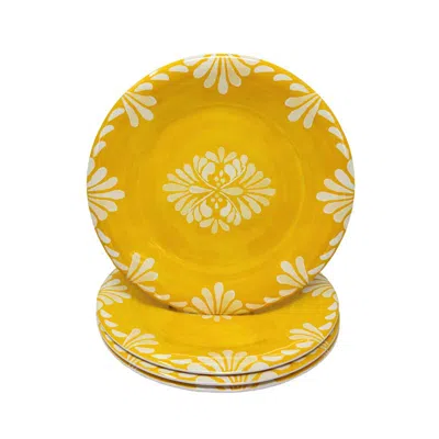 The Company Store Paloma Salad Plates, Set Of 4 In Yellow
