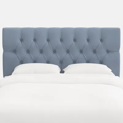 The Company Store Park Tufted Velvet Headboard In Blue